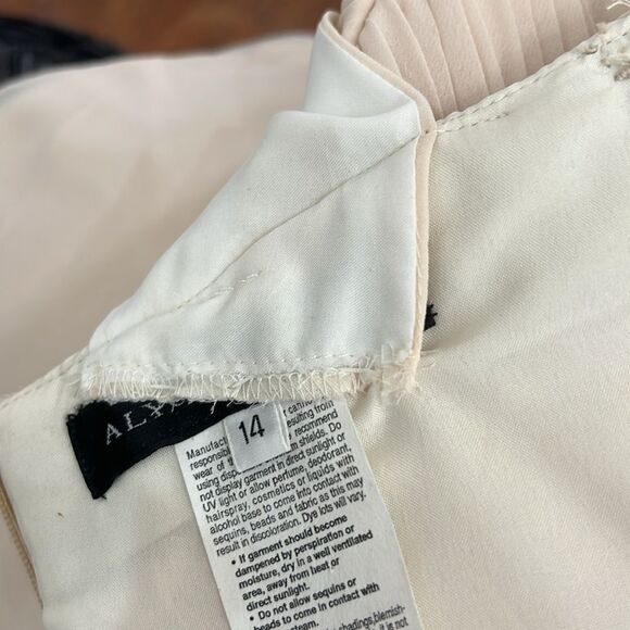 Alyce Champagne Cream Tiered Wrap Dress Jacket Wedding Embroidered Bead Diamond - Picture 11 of 16